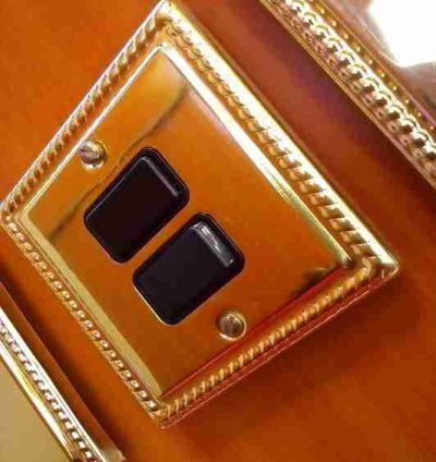 Double Switch 2 Gang 2 Way Brass