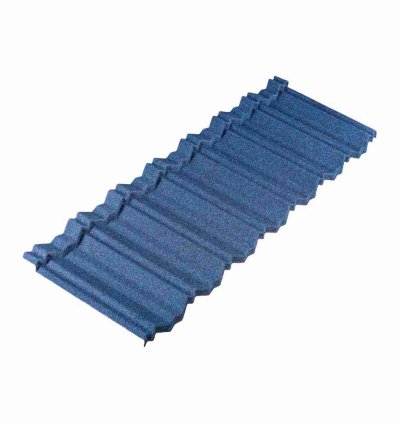 Tactile Stone Coated Steel Roofing Tile Edge Profile Azure
