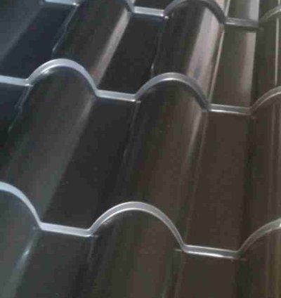 Roman tile iron sheet charcoal grey 2Meters