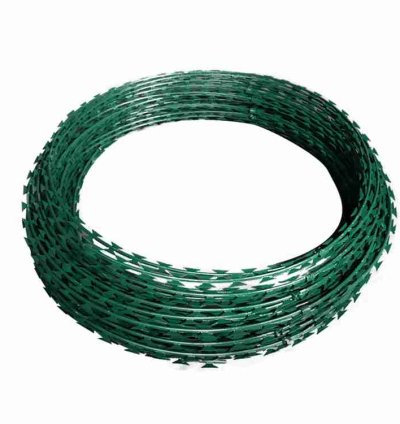 Green 8"X10 Meters Razor Wire